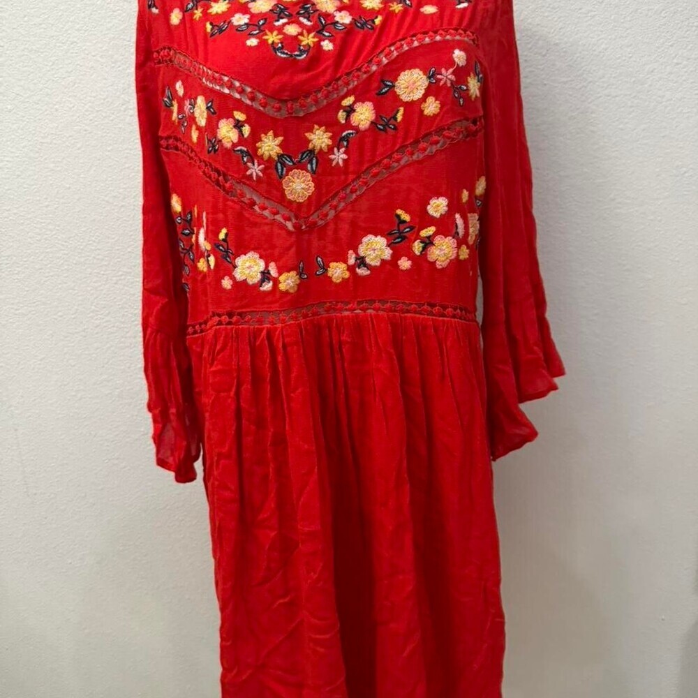 Blu Pepper Women's Red and Orange Dress